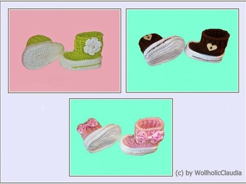 Häkelanleitung Babyschuhe Spar-Set - 2 Größen