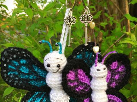 Butter and Fly - 2 in 1 Häkelanleitung Deko Schmetterling/Taschenbaumler