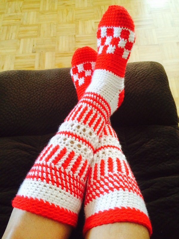 Crochet Canadiana Knee High Socks, PDF Pattern - Image 2