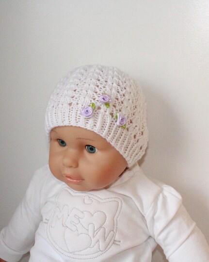 Strickanleitung Baby-Set, Mütze und Socken Ajourmuster ca. 5 - 12 Monate