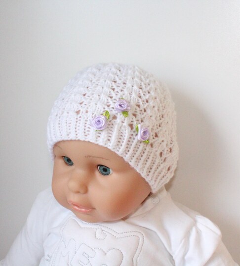 Strickanleitung Baby-Set, Mütze und Socken Ajourmuster ca. 5 - 12 Monate