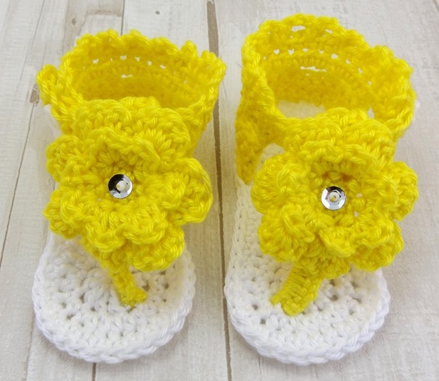 Häkelanleitung Sommersandale " Flip Flops" für 2 - 10 Monate