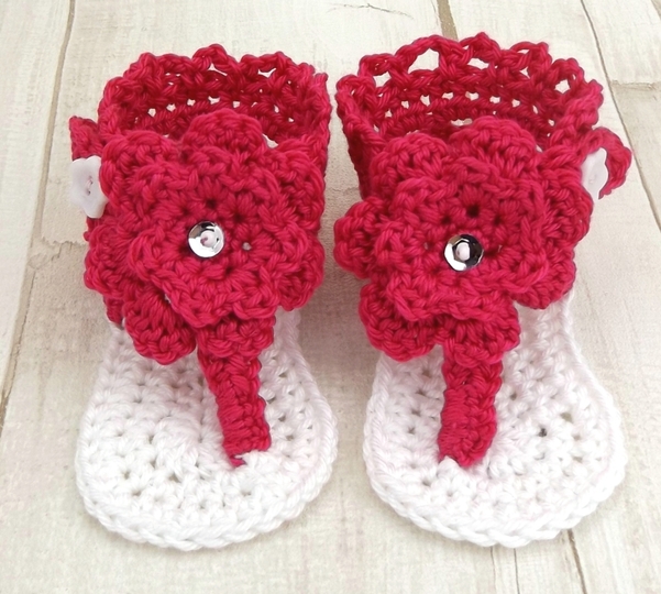 Häkelanleitung Sommersandale " Flip Flops" für 2 - 10 Monate