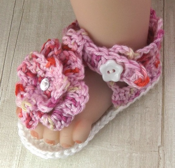 Häkelanleitung Sommersandale " Flip Flops" für 2 - 10 Monate