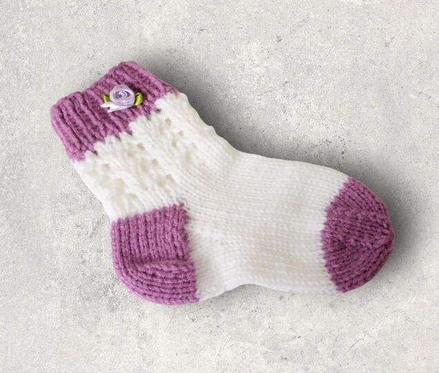 Strickanleitung Baby-Socken, Gr. 18 - 20, Ajourmuster   #091