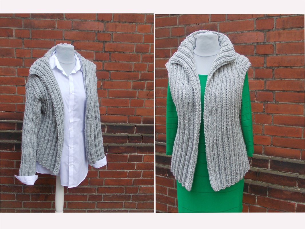 Strickjacke, Weste, Cardigan, Strickmantel, Kombi-Anleitung im Set für 4 Modelle, geeignet auch für Anfänger und Wiedereinsteiger, Größen 36 - 46