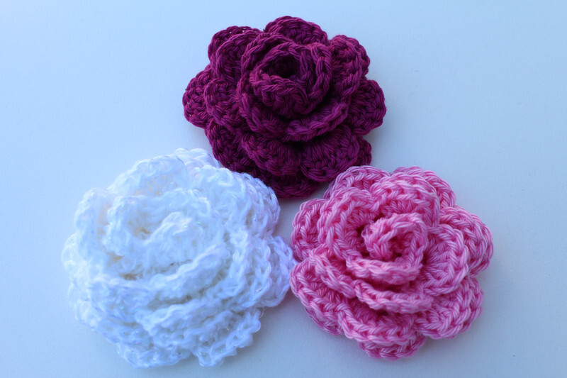 Rose mit Blätter, Pdf-Häkelanleitung