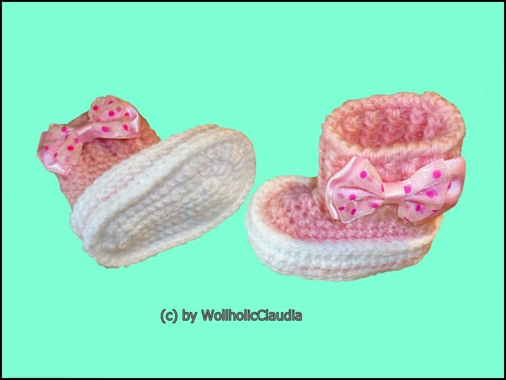 Häkelanleitung Babyschuhe - Babyboots 9,5 cm