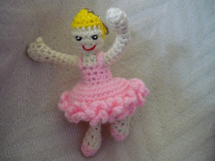 Häkelanleitung Ballerina Schlüsselanhänger / Geschenkanhänger