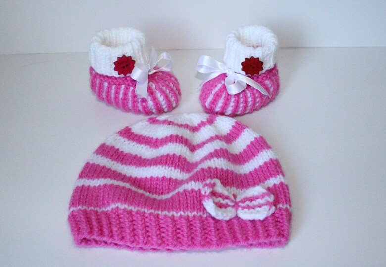 Strickanleitung Baby-Set, Mütze und Booties, ca. 1 - 4 Monate