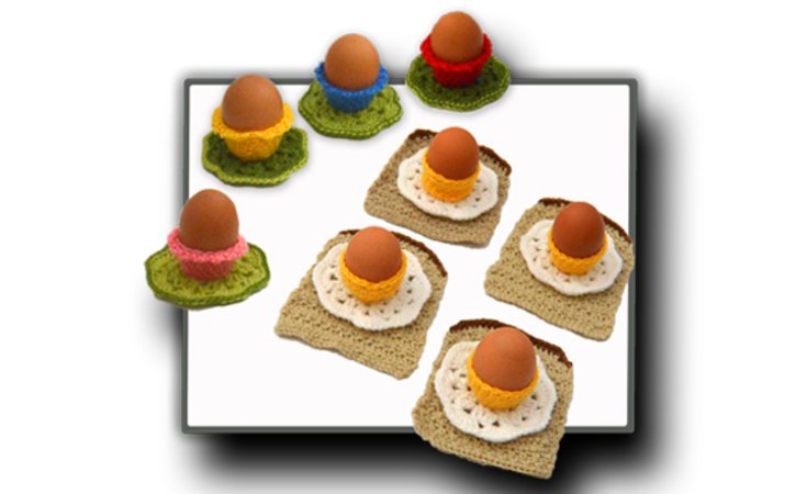 Egg Cup, Egg on Toast & Flower Pattern
