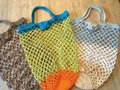 Häkel-Anleitung - Einkaufsnetz mit kleiner Tasche für Chip oder Geld