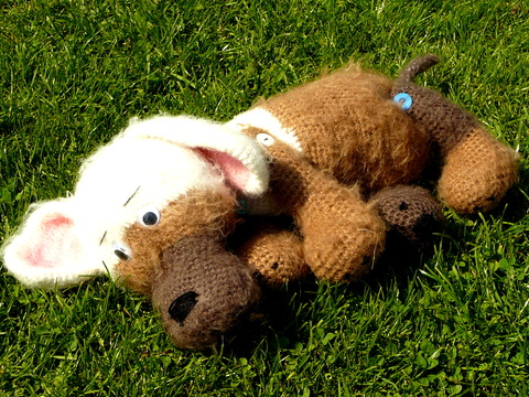 Amigurumi Hund Streuner, Häkelanleitung für Anfänger geeignet, ca. 35 cm lang 