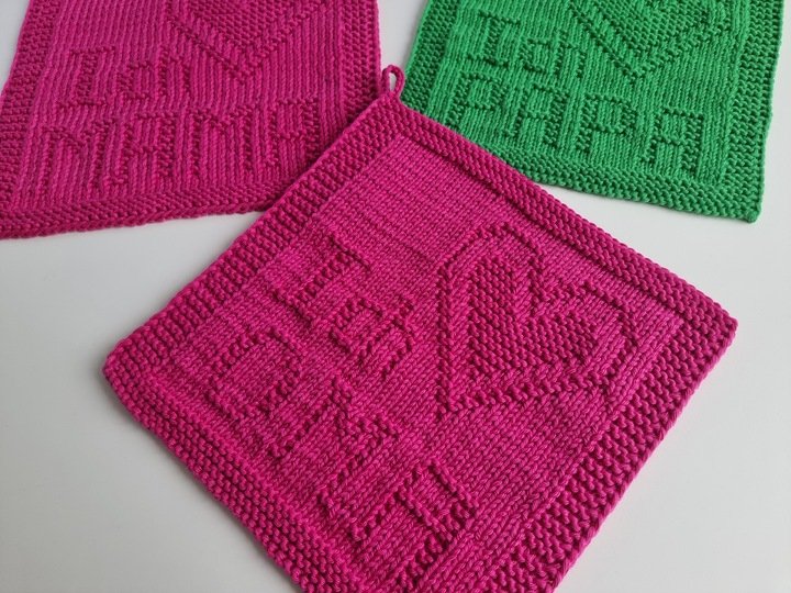 Strickanleitung Untersetzer „Ich liebe Opa“ – selbstgemachtes Geschenk PDF