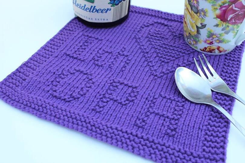 Strickanleitung Untersetzer „Ich liebe Opa“ – selbstgemachtes Geschenk PDF