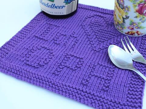 Strickanleitung Untersetzer „Ich liebe Opa“ – selbstgemachtes Geschenk PDF