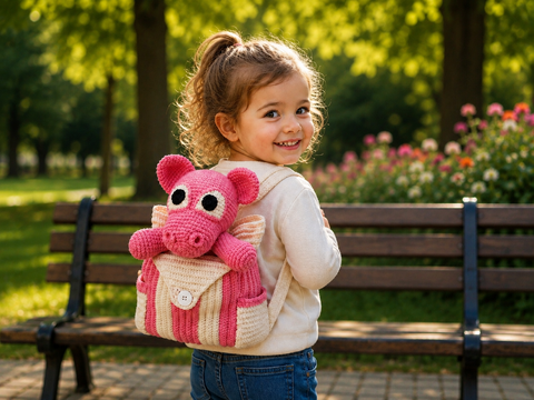 40 Häkelanleitung Rucksack Kinderrucksack Schwein