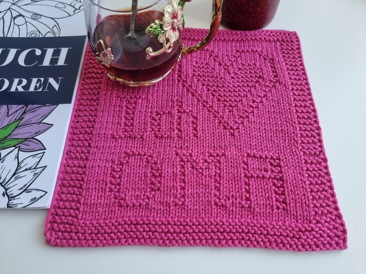 Strickanleitung Untersetzer „Ich liebe Oma“ – liebevolle Geschenkidee | PDF