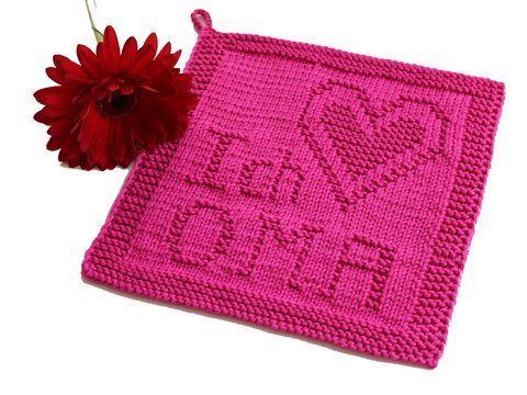 Strickanleitung Untersetzer „Ich liebe Oma“ – liebevolle Geschenkidee | PDF