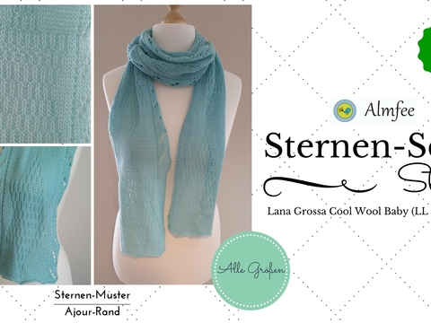 Sternen-Schal "Stella" mit Ajour/Lace-Rand