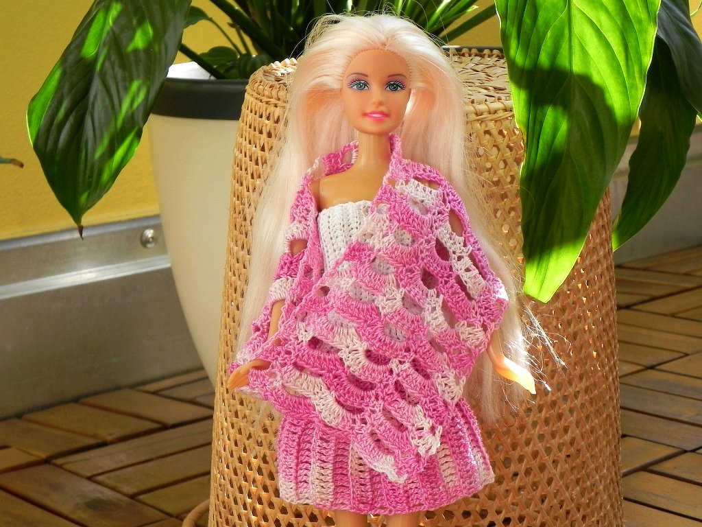 Doll outfit for 12-inch dolls crochet pattern for doll top, skirt and scarf