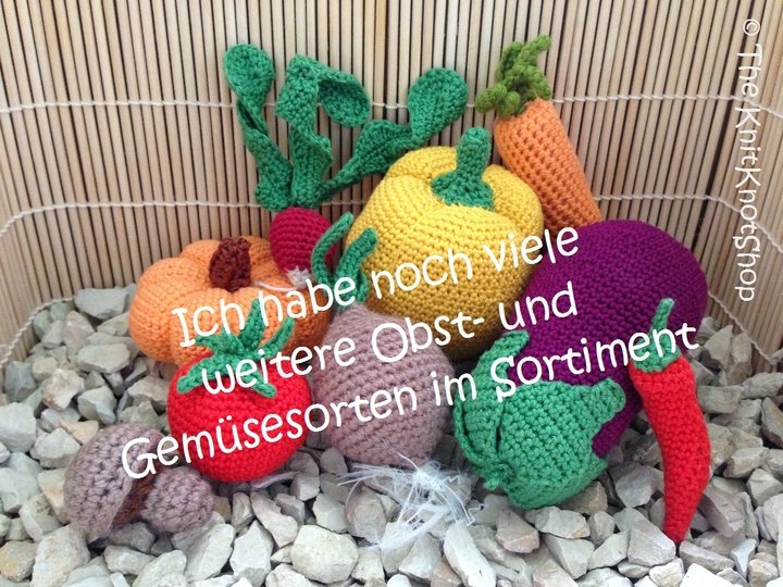 Häkelanleitung Gemüse Aubergine