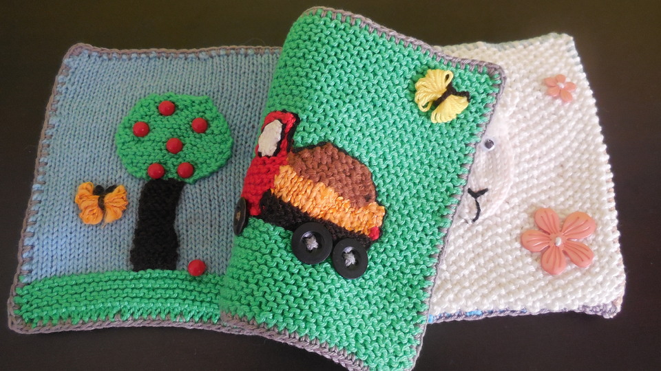 Gestricktes Bilderbuch - Quietbuch - Erlebnisbuch