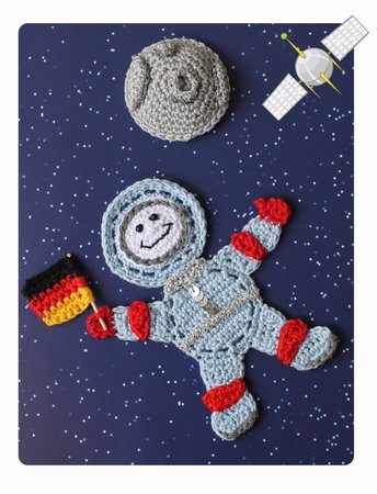 Crochet pattern: applique for children "In space"