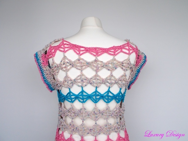 Häkelanleitung Netzshirt/Minikleid alle Größen Luxury Design No. 74