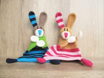 Häkelanleitung Schmusetuch Hase