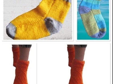 Strickanleitung für 3 Paar Socken zum kleinen Preis- für Gr.35-38 ganz ohne Nadelspiel gestrickt