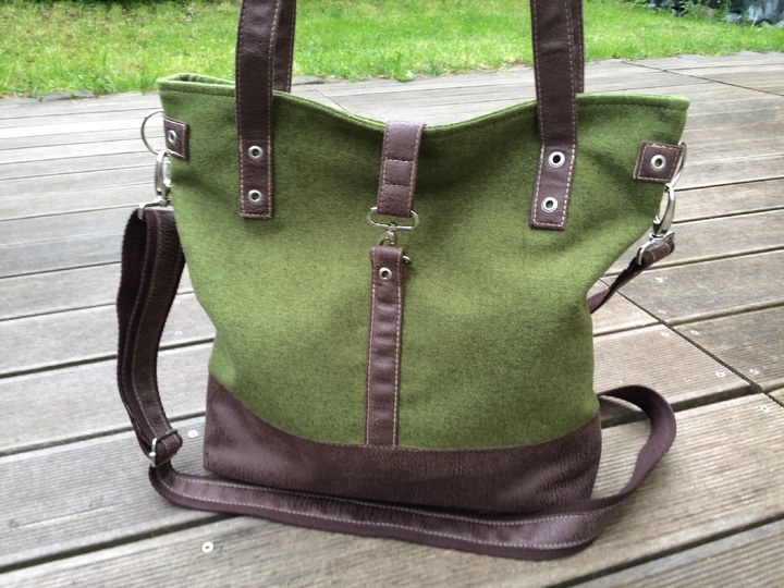 Nähanleitung und Schnittmuster: Schultertasche Hanna