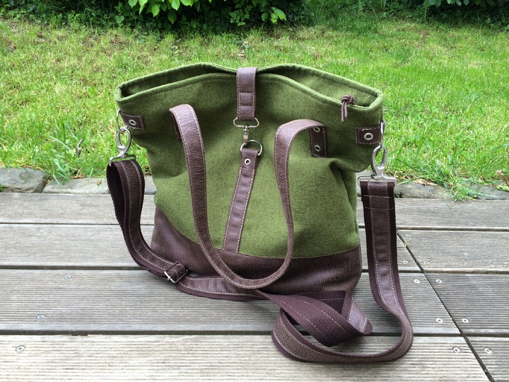 Nähanleitung und Schnittmuster: Schultertasche Hanna