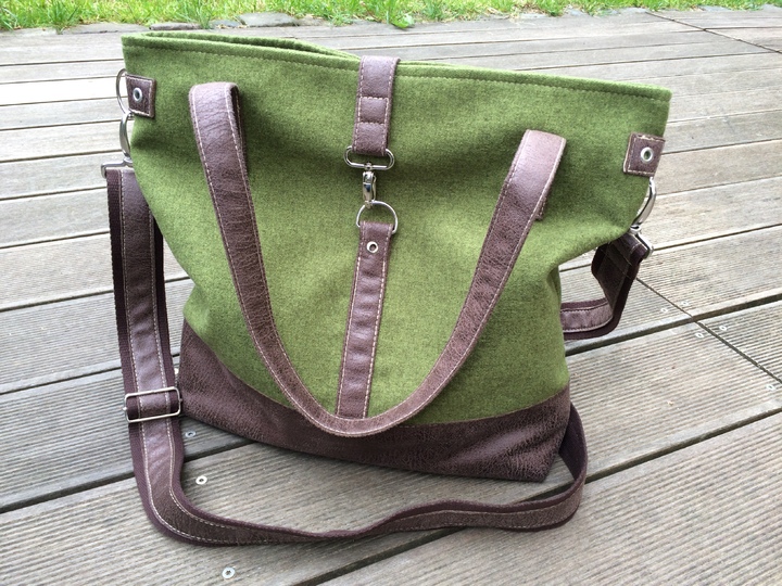 Nähanleitung und Schnittmuster: Schultertasche Hanna