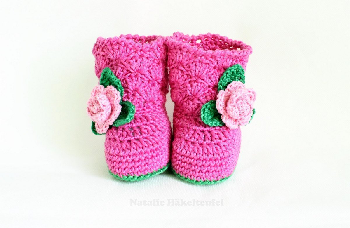 Babystiefel "Rose garden", Gr. 0-12 M.