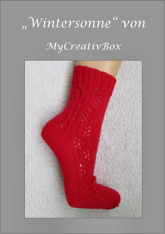 Sockenmuster "Wintersonne" Gr.32-45, gestrickt