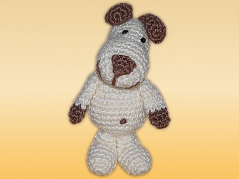 Häkelanleitung Schlüsselanhänger oder Taschenbaumler kleiner Hund