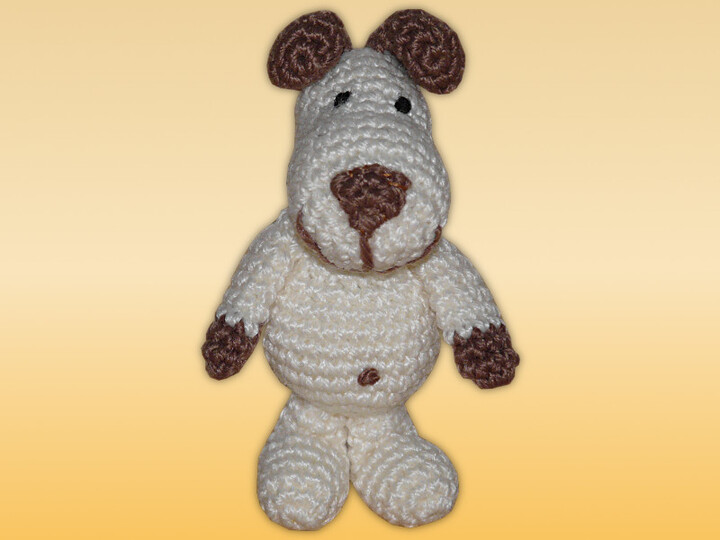 Häkelanleitung Schlüsselanhänger oder Taschenbaumler kleiner Hund