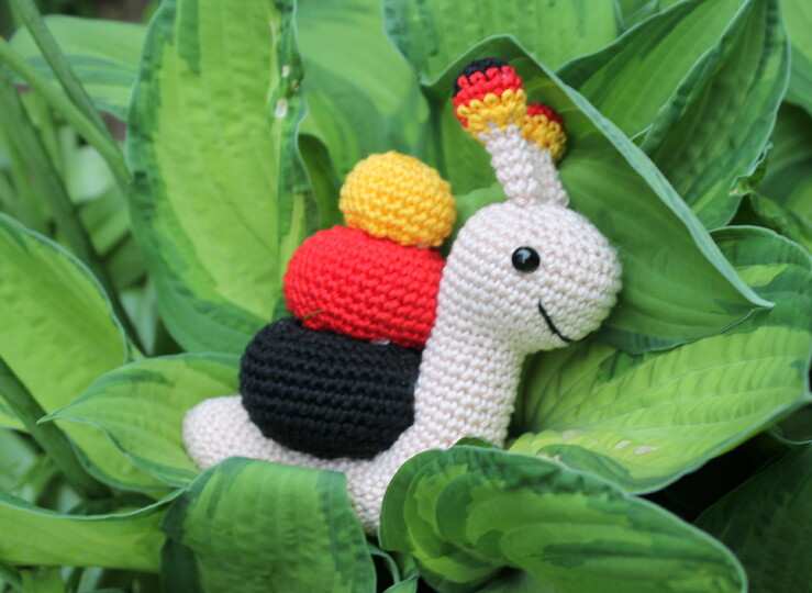 Fussballfan Schnecke Häkelanleitung