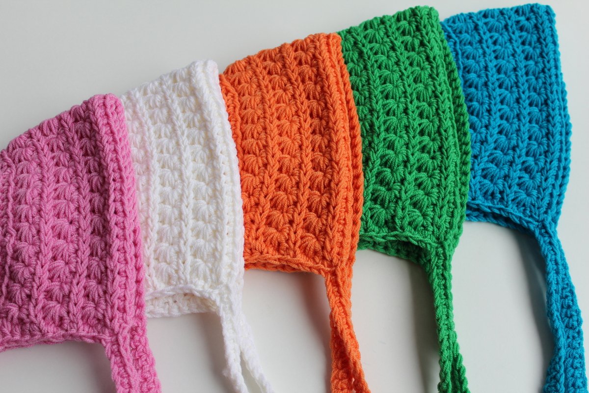 "Sternchen" gehäkelte Babymütze Bonnet PDF-Anleitung