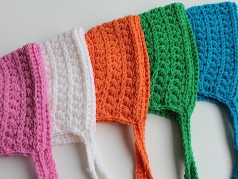 "Sternchen" gehäkelte Babymütze Bonnet PDF-Anleitung