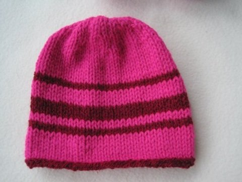 Strickanleitung Sommer Babymütze, tragbar 0 bis 8 Monate, auch für Anfänger leicht zu stricken