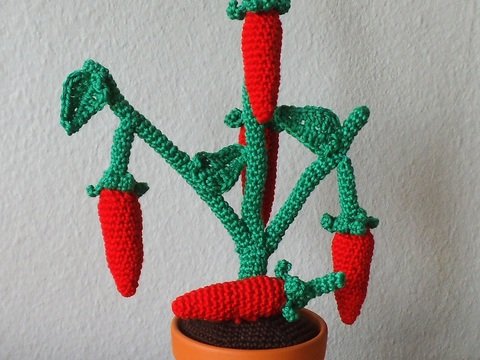 Chili-Strauch - Häkelanleitung