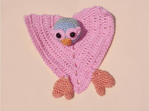 Schnuffeltuch Eule zum Häkeln