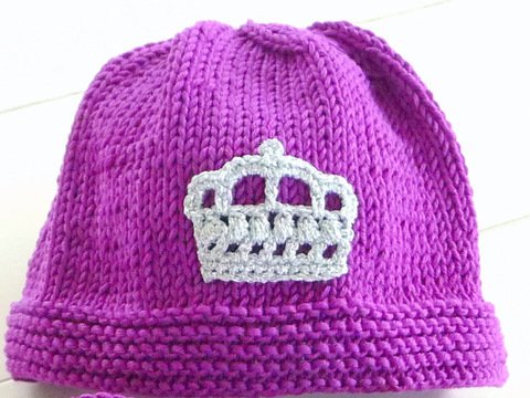 Strickanleitung - Babymütze - Erstlingsmütze mit Krone- No.74