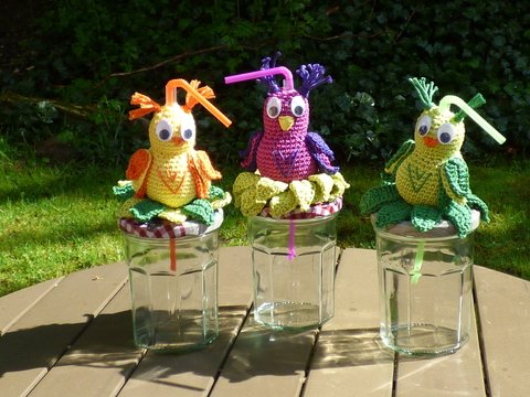 Strohhalmtier Eule - Häkelanleitung - einfach