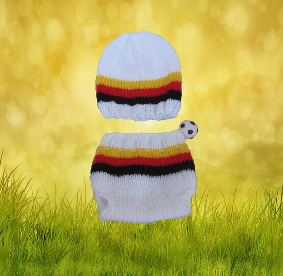 Strickanleitung Babyset, Babymütze und Babyhöschen/Windelhöschen von 0-8 Monate tragbar
