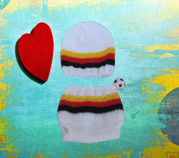 Strickanleitung Babyset, Babymütze und Babyhöschen/Windelhöschen von 0-8 Monate tragbar