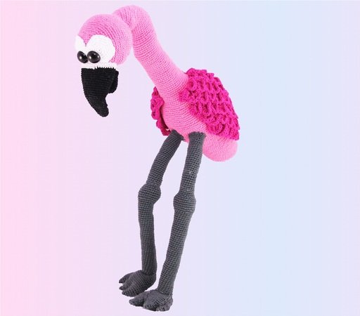 Big fluffy Flamingo - crochet pattern