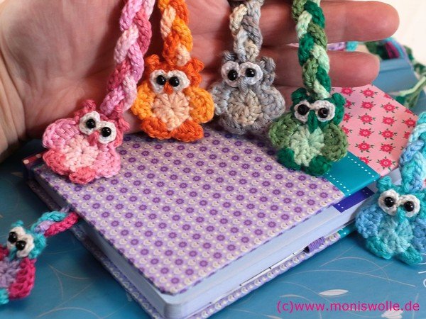 - Bundle Price - Crochet instruction - bookmark owl "Mine" and Athene" gift idea